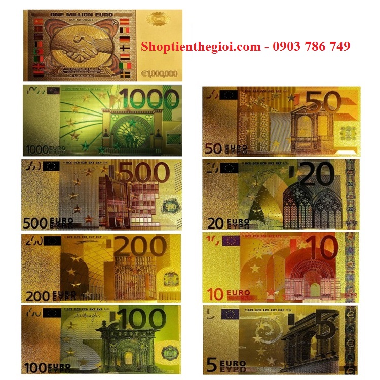 tiền euro mạ vàng